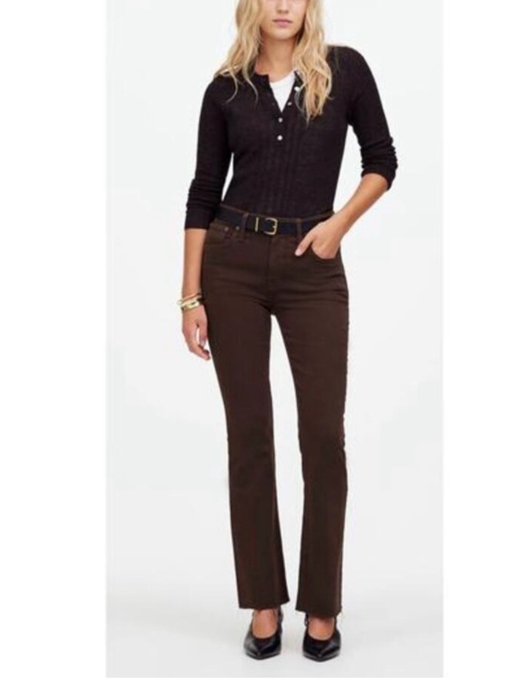 Madewell Kick Out Flared Raw Hem jeans